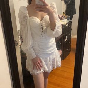 White dress with support bra ( locol brand). Size Small (<). New condition